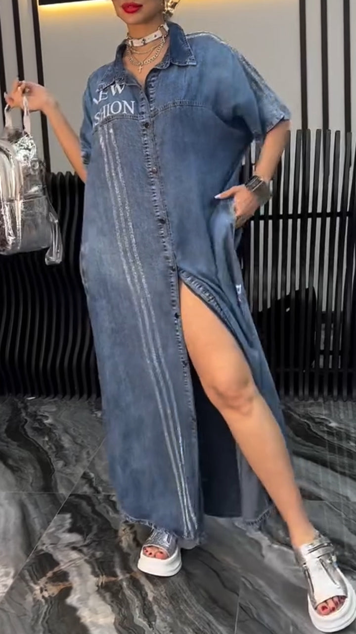 Aneta | Sukienka damska z klapami Tencel Denim Wygodna i modna