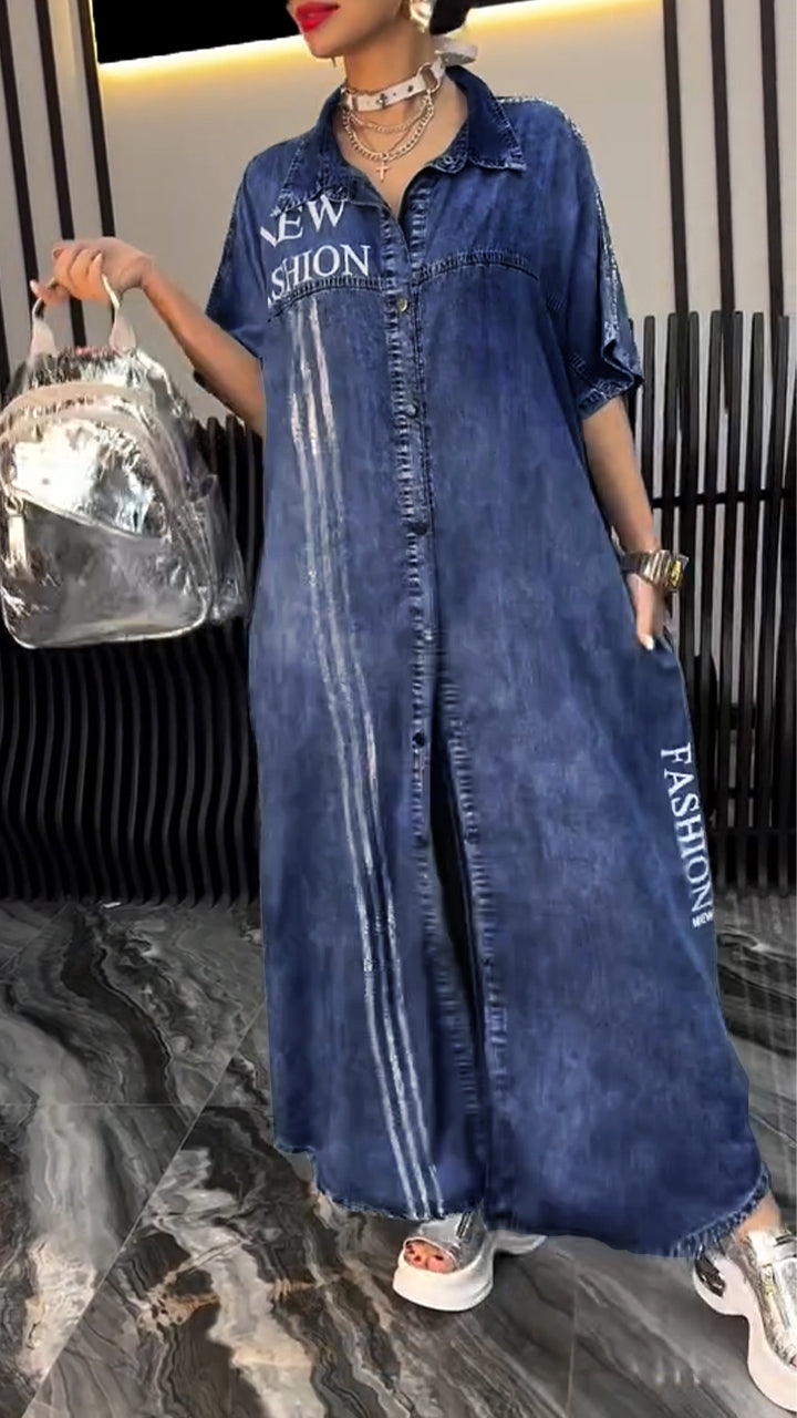 Aneta | Sukienka damska z klapami Tencel Denim Wygodna i modna