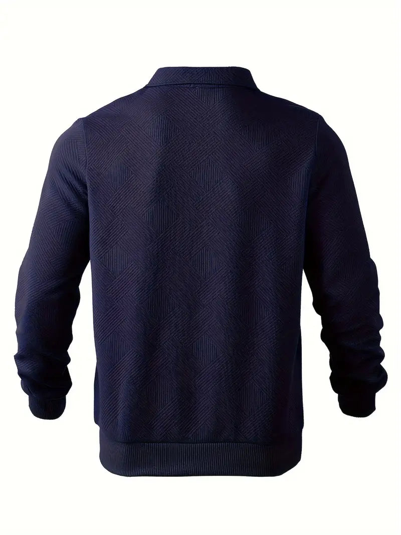 Oscar™ – Vintage'owa bluza z zamkiem i geometrycznym wzorem