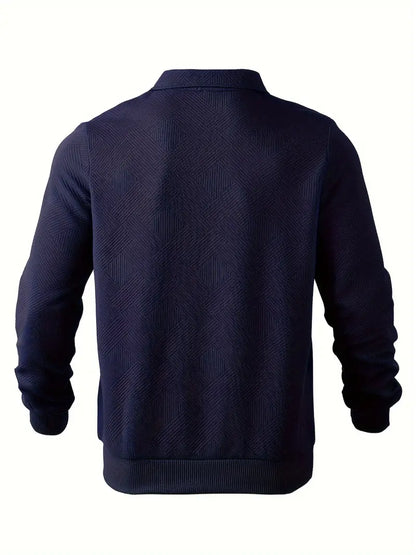 Oscar™ – Vintage'owa bluza z zamkiem i geometrycznym wzorem