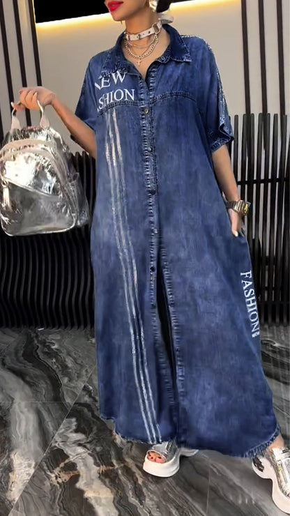 Aneta | Sukienka damska z klapami Tencel Denim Wygodna i modna