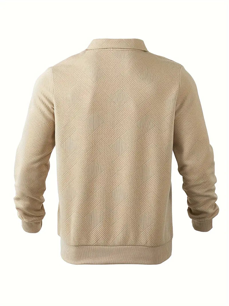 Oscar™ – Vintage'owa bluza z zamkiem i geometrycznym wzorem